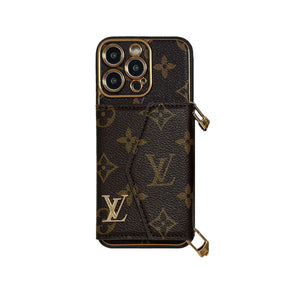 Capa de Couro Premium para iPhone: carteira integrada e alça removível