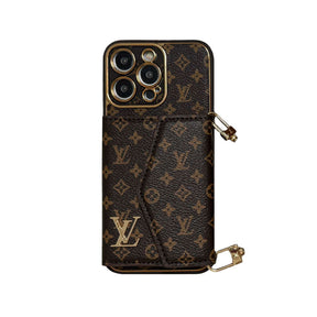 Capa de Couro Premium para iPhone: carteira integrada e alça removível