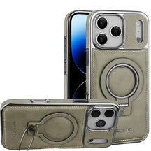 Capa de Couro Luxo Premium com Suporte Magnético para iPhone