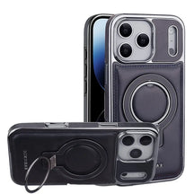 Capa de Couro Luxo Premium com Suporte Magnético para iPhone