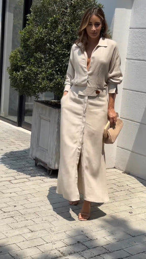 Vestido Mykonos - Linho Premium (Leve e Soltinho)