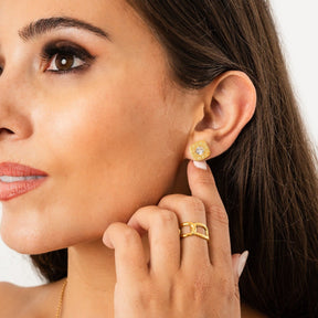 Anel Link Ajustável Banhado em Ouro 18k
