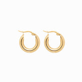 Brinco de Argola Tubo Lele G Banhado em Ouro 18K