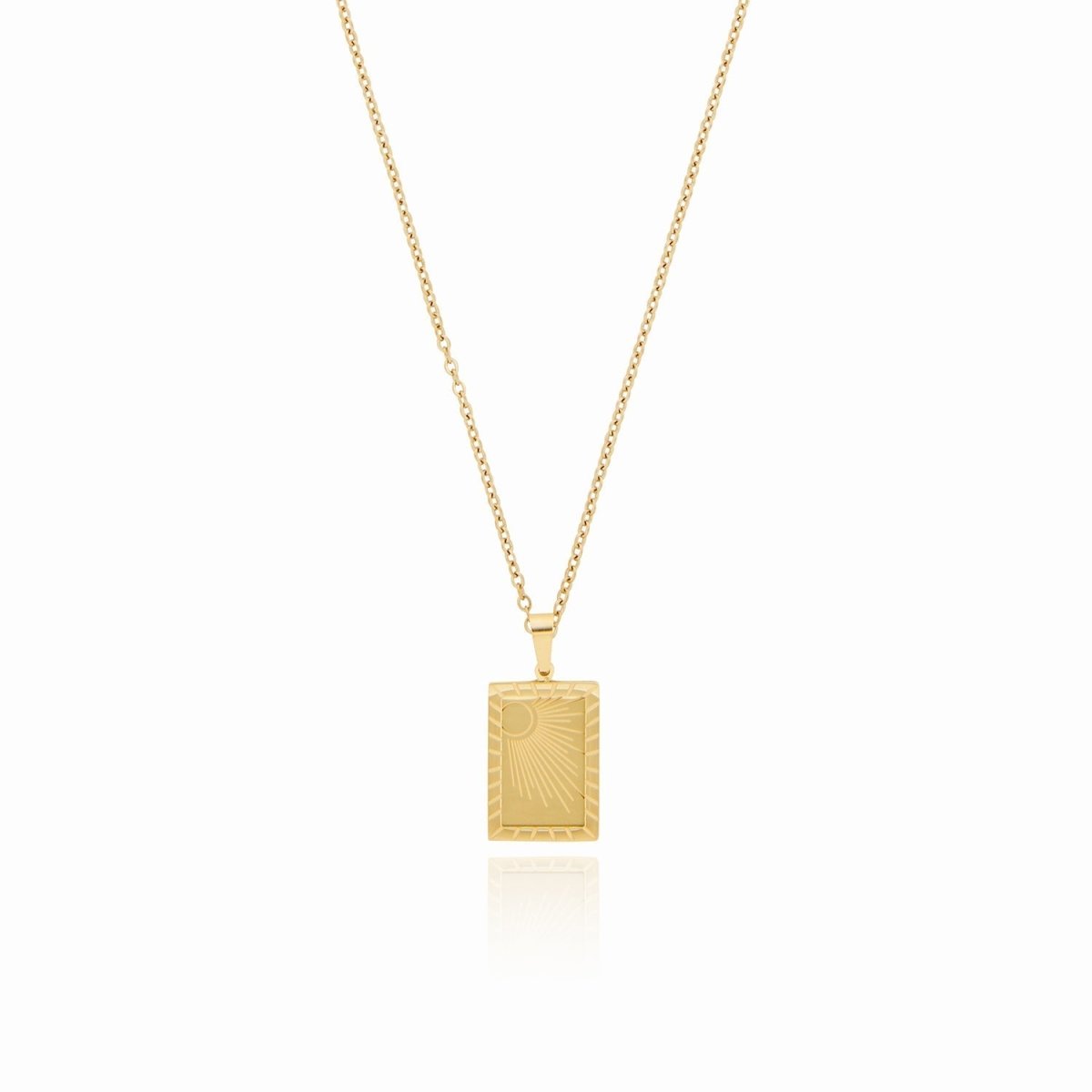 Colar Sunrise Pingente Nascer do Sol Banhado em Ouro 18K