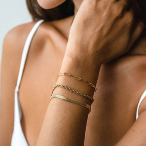 Kit Pulseiras Essential Banhado em Ouro 18K