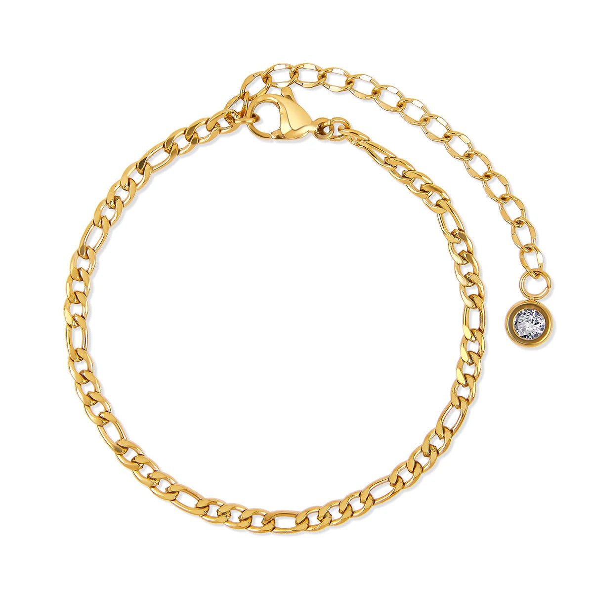 Kit Pulseiras Glamour Zircônias Banhado em Ouro 18K