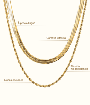 Mix Colar Melina Banhado em Ouro 18k